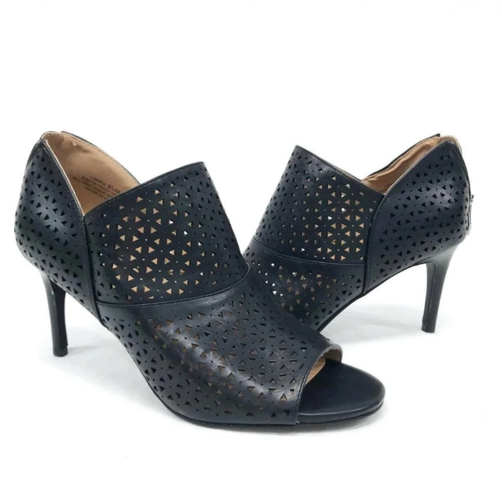 The Limited Lenra Pumps Open Toe Stiletto Back Zip Witchy Sexy Goth‎ Edgy Sz 8
